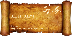 Szili Gál névjegykártya